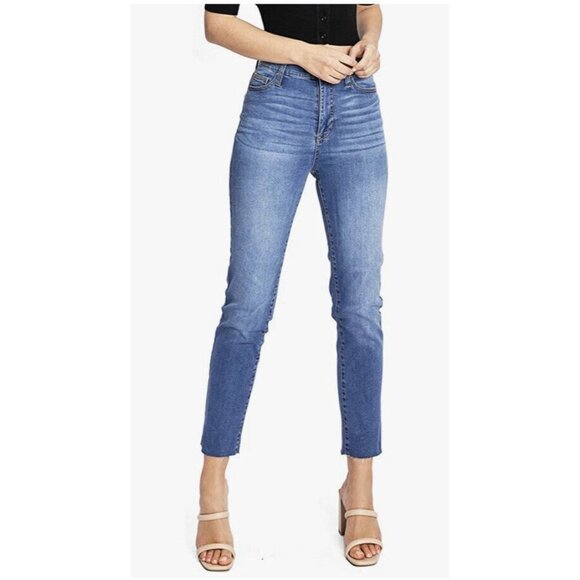 Celebrity Pink Juniors Blue The Eleven High Rise‎ Slim Straight Crop Jeans 13/31 - Picture 1 of 12